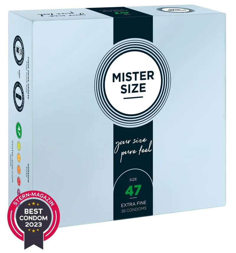 Mister Size Kondome „47 mm“, transparent, hauchdünn, feucht