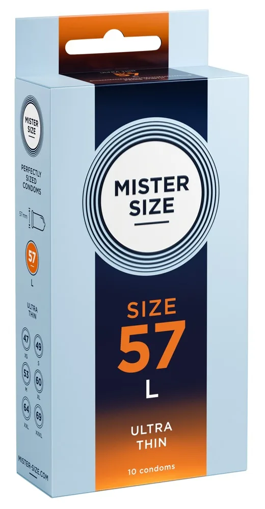 Mister Size Kondome „57 mm“, transparent, hauchdünn, feucht