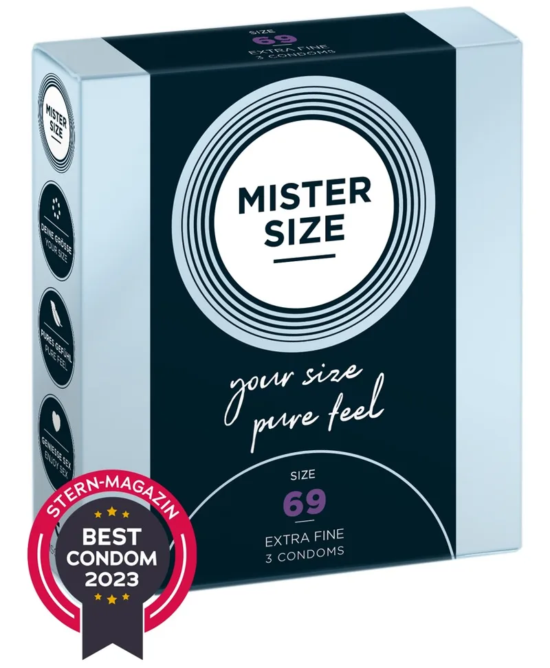 Mister Size Kondome „69 mm“, transparent, hauchdünn, feucht