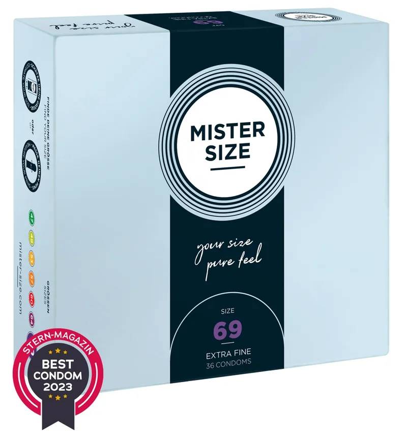 Mister Size Kondome „69 mm“, transparent, hauchdünn, feucht