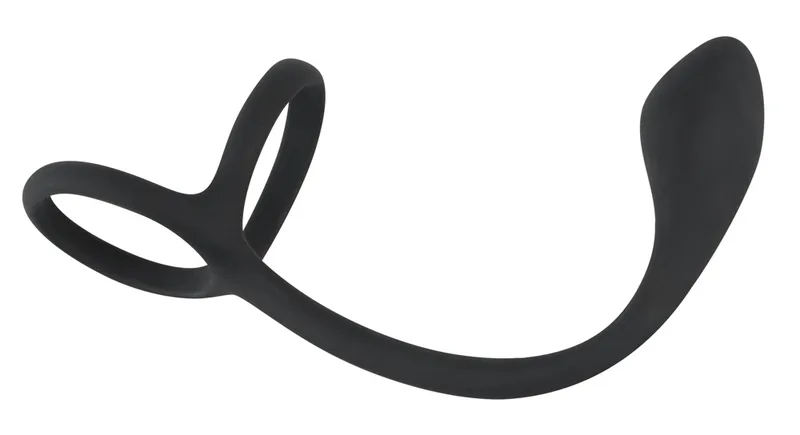 Black Velvets Penis- und Hodenring „Cock & ball ring with butt plug“ mit Analplug