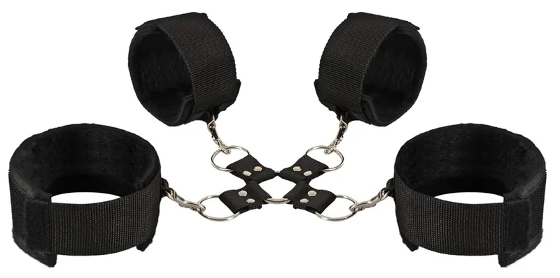 Accessoire Bizarre 3-teiliges Fesselkreuz, mit Karabinern