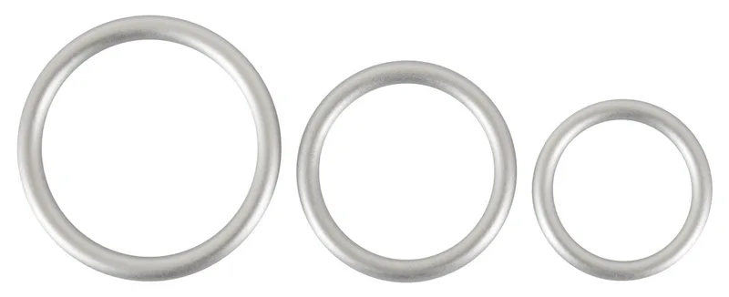 You2Toys 3-teiliges Penisring-Set „Metallic Silicone Cock Ring Set“, aus Silikon