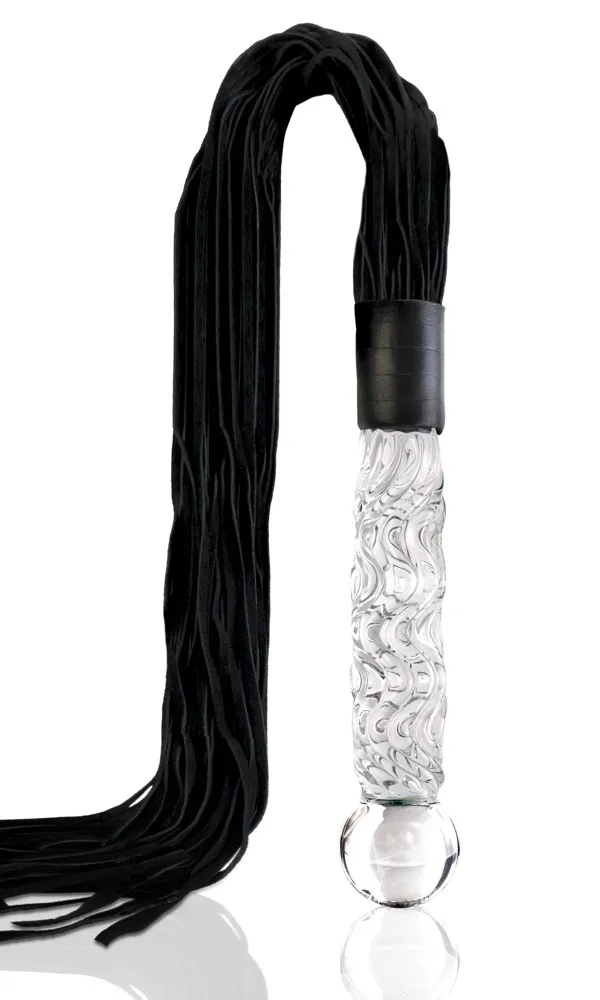 Icicles Glasdildo „No. 38“, mit Lederriemen