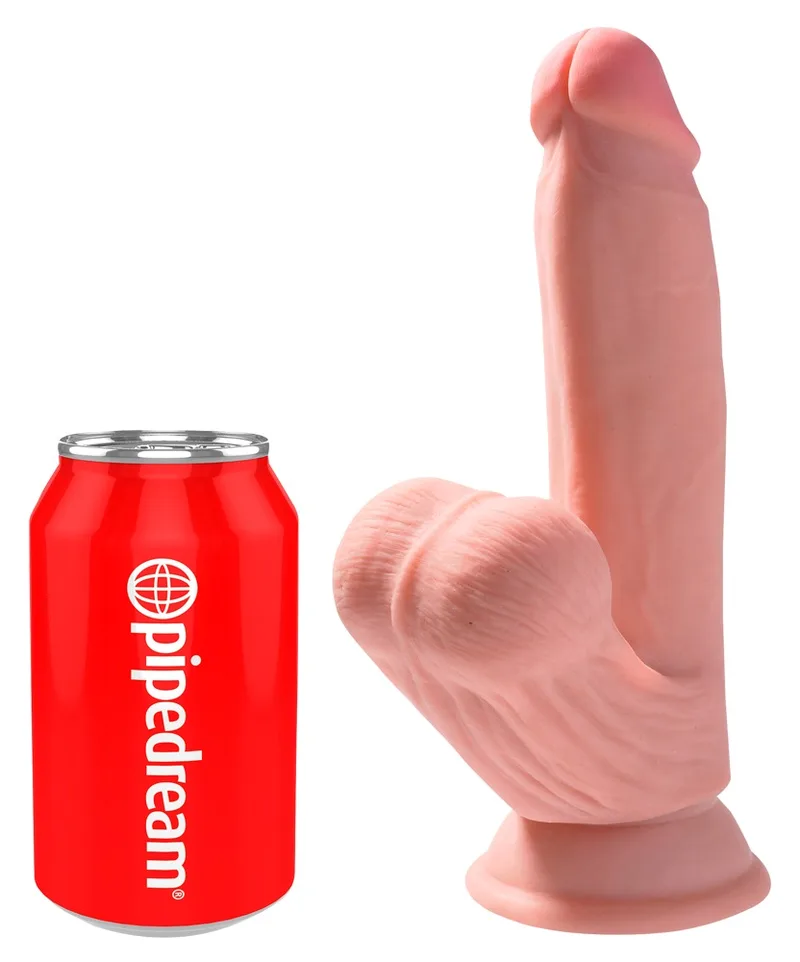King Cock Plus Dildo „Triple Density Cock with Swinging Balls“, hyperrealistisch mit schwingenden Hoden