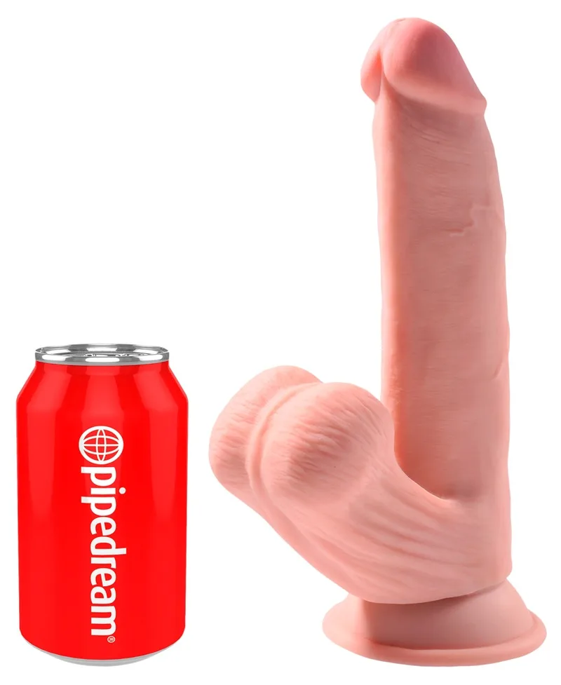 King Cock Plus Dildo „Triple Density Cock with Swinging Balls“, hyperrealistisch mit schwingenden Hoden
