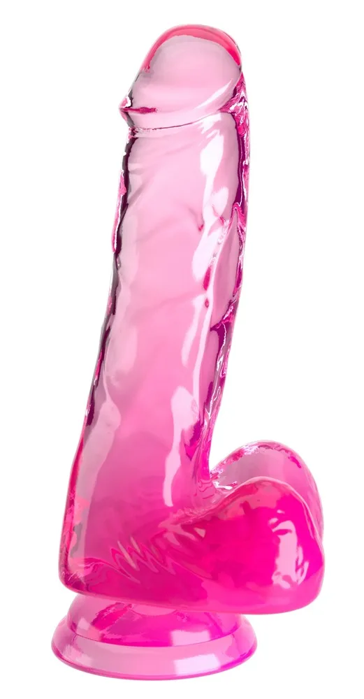 King Cock Clear Naturdildo „6“-Cock with Balls“ mit Saugfuß
