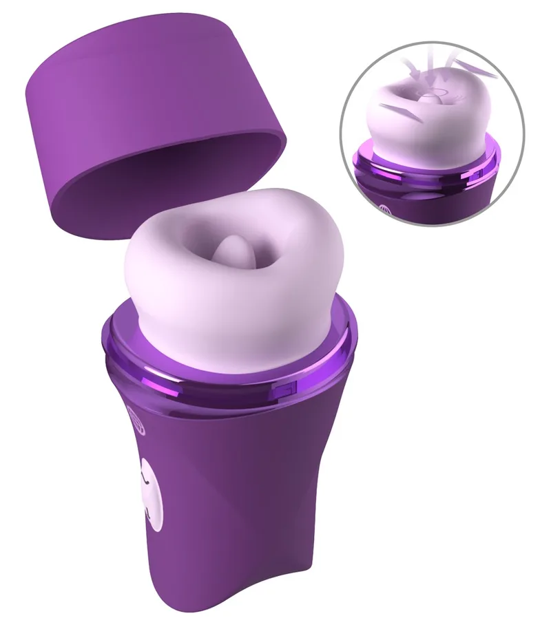 Fantasy For Her Zungenvibrator „Lush Kiss Plush“ mit saugenden Silikonlippen