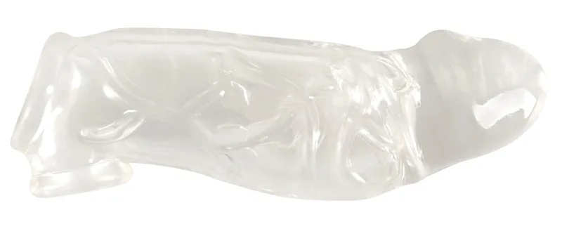 Crystal Penishülle „Penis Sleeve with extension + ball ring“ mit Hodenring