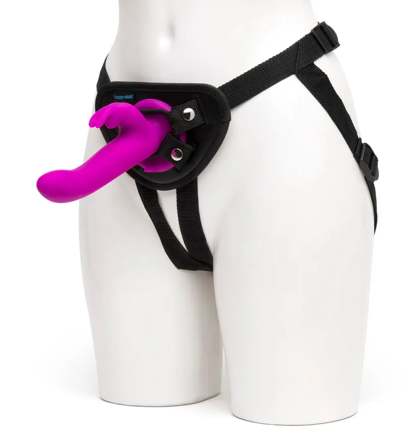 happyrabbit Strap-on-Set „Vibrating Strap-On“, mit Vibrationsfunktion
