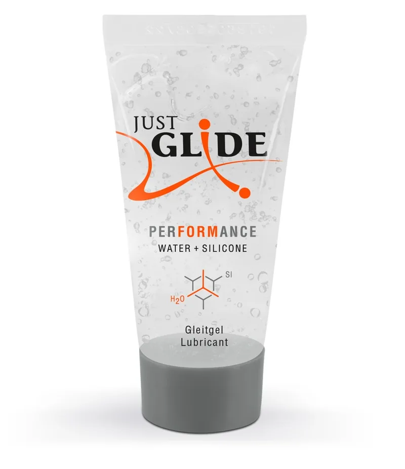 Just Glide Gleitgel „Performance“ auf Wasserbasis mit Silikonanteilen