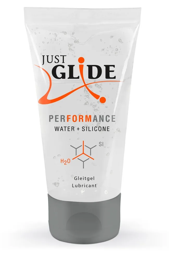 Just Glide Gleitgel „Performance“ auf Wasserbasis mit Silikonanteilen