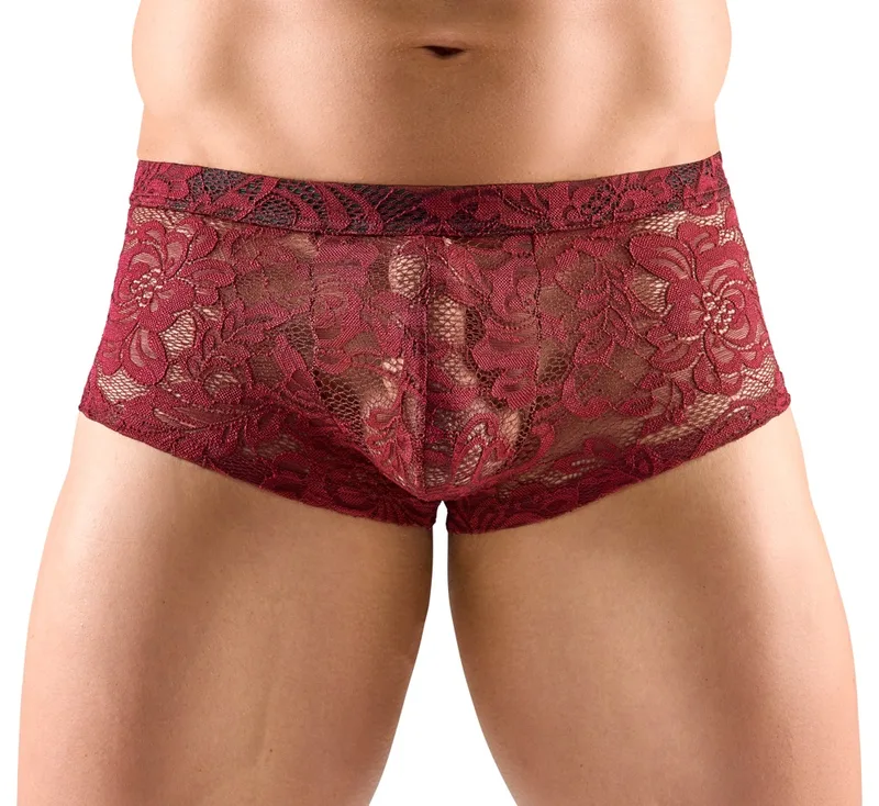 Svenjoyment Spitzen-Pants in edlem Dunkelrot
