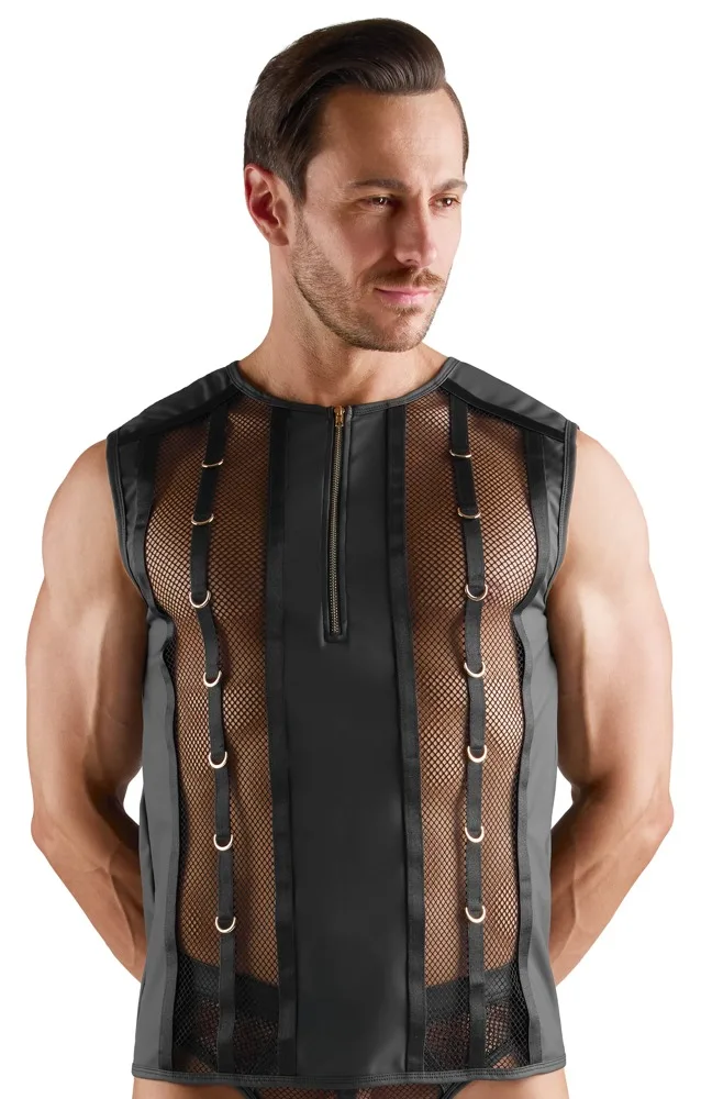 Svenjoyment Shirt im stylischen Material-Mix