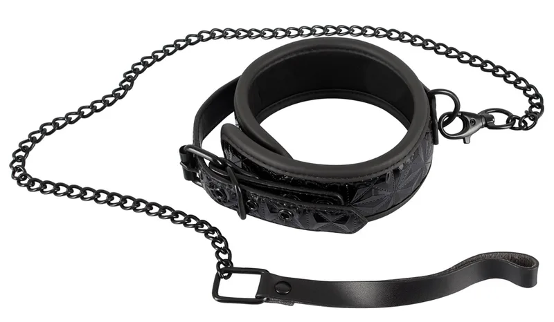 Bad Kitty Halsfessel plus Leine, Fessel leicht gepolstert, verstellbar