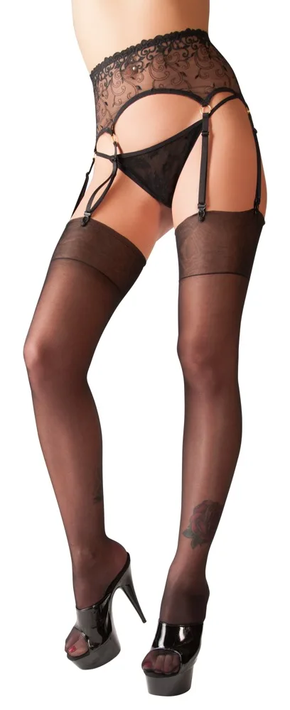 Cottelli LEGWEAR Straps-Strümpfe, seidig glänzend
