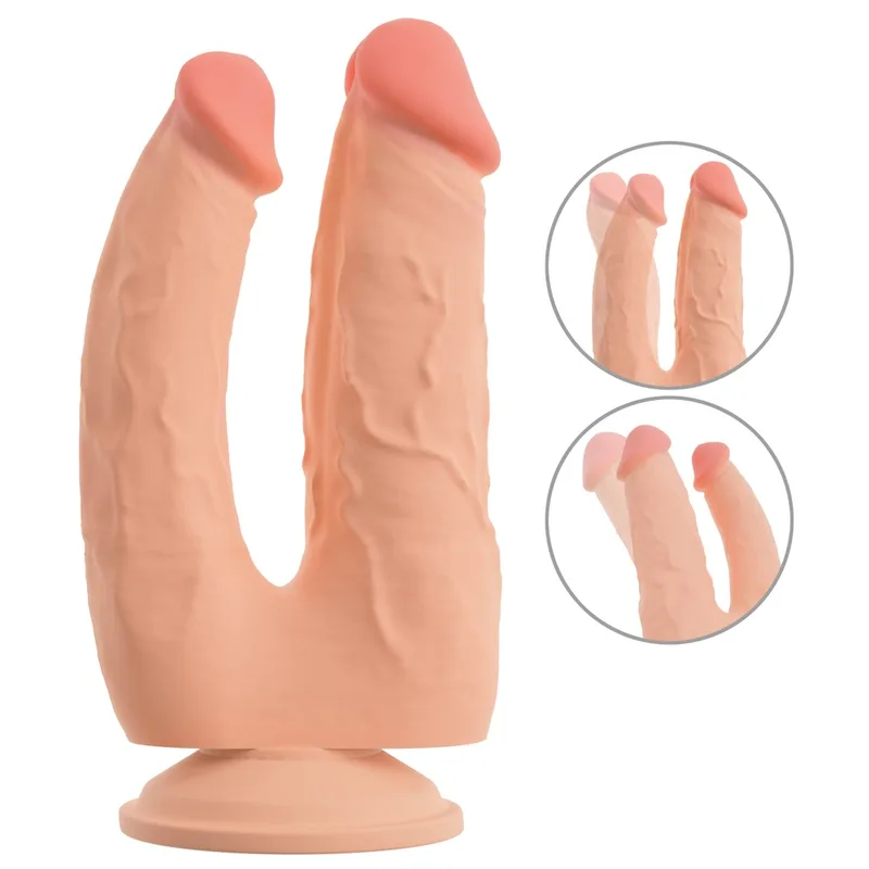 Nature Skin Doppeldildo mit Saugfuß