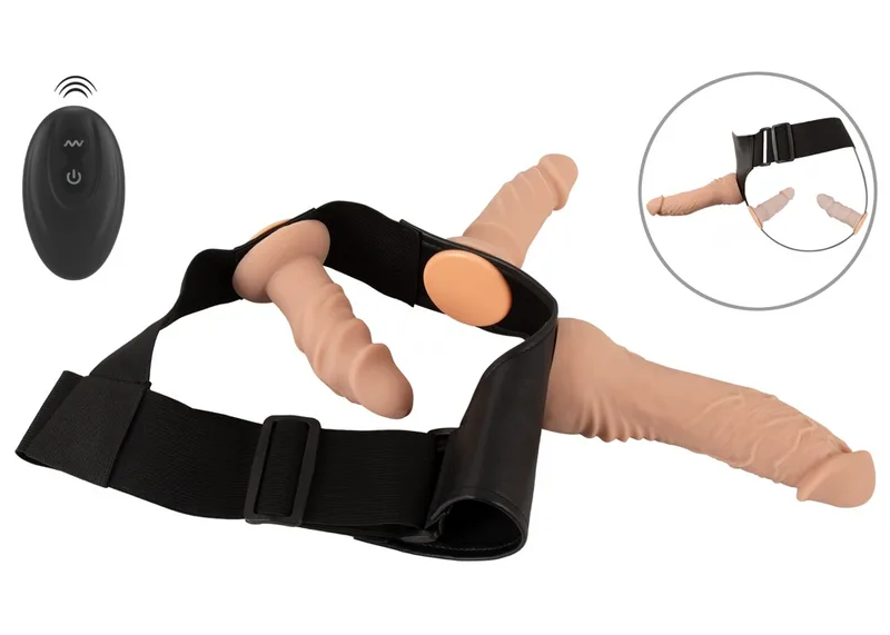 Your Strap-on Collection 4-teiliges Strap-on-Set inklusive RC-Vibrator und 2 Dildos