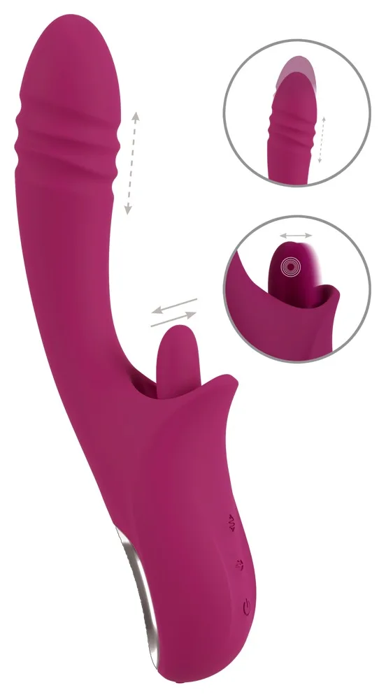 JAVIDA Stoßvibrator mit Vibro-Zunge für Klitoris