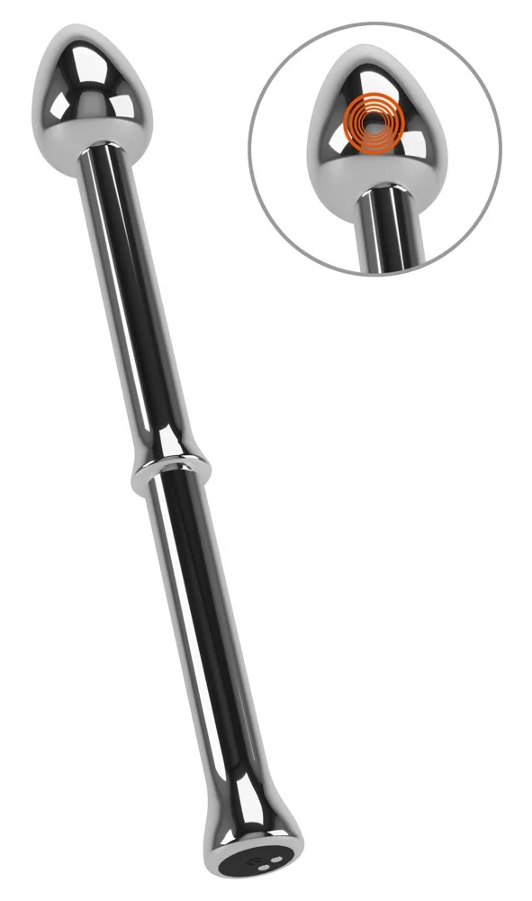 Rebel Prostata-Vibrator „Metal Milking Stick“ mit 10 Vibrationsmodi