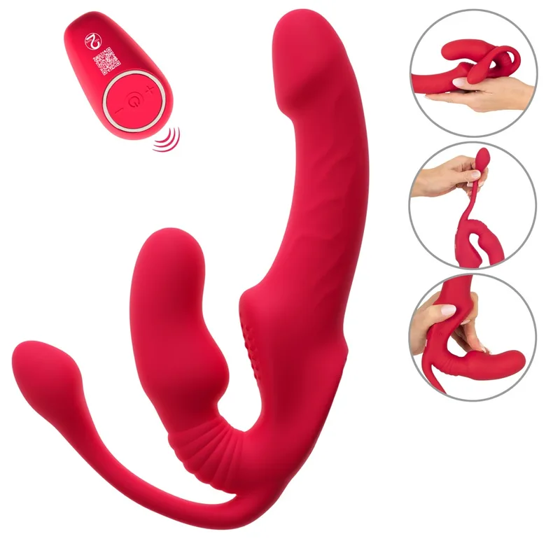 Strapless Strap-On Strapless Strap-on „Triple Teaser RC“ mit 3-facher Vibration