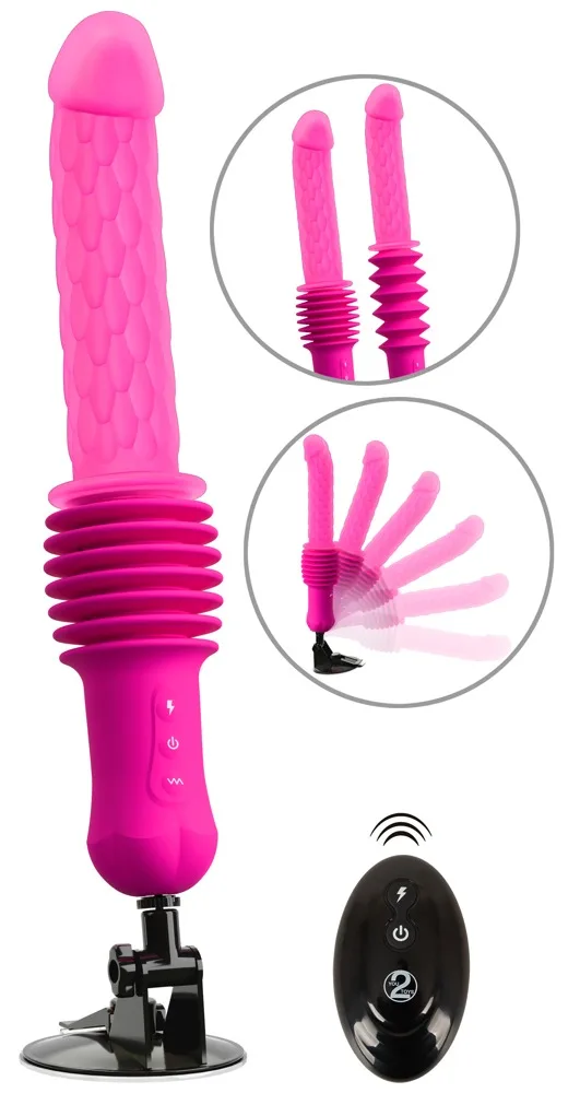 You2Toys Stoßvibrator „RC Warming Fucking Machine“ mit abnehmbarem Saugfuß