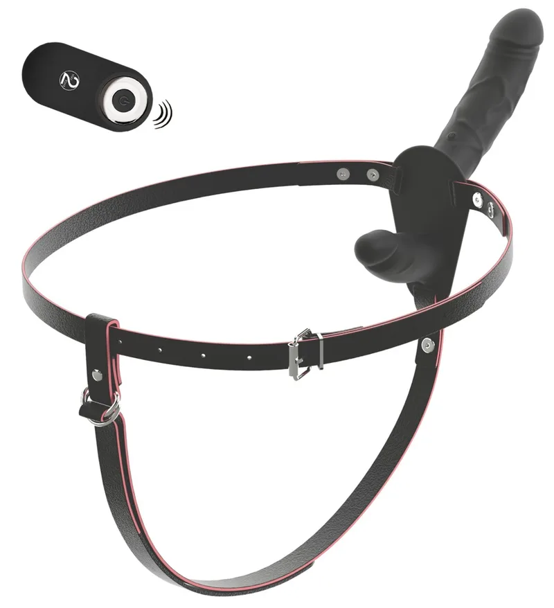 You2Toys Strap-on „RC Vibrating Double“ mit Außen- und Innen-Vibrator