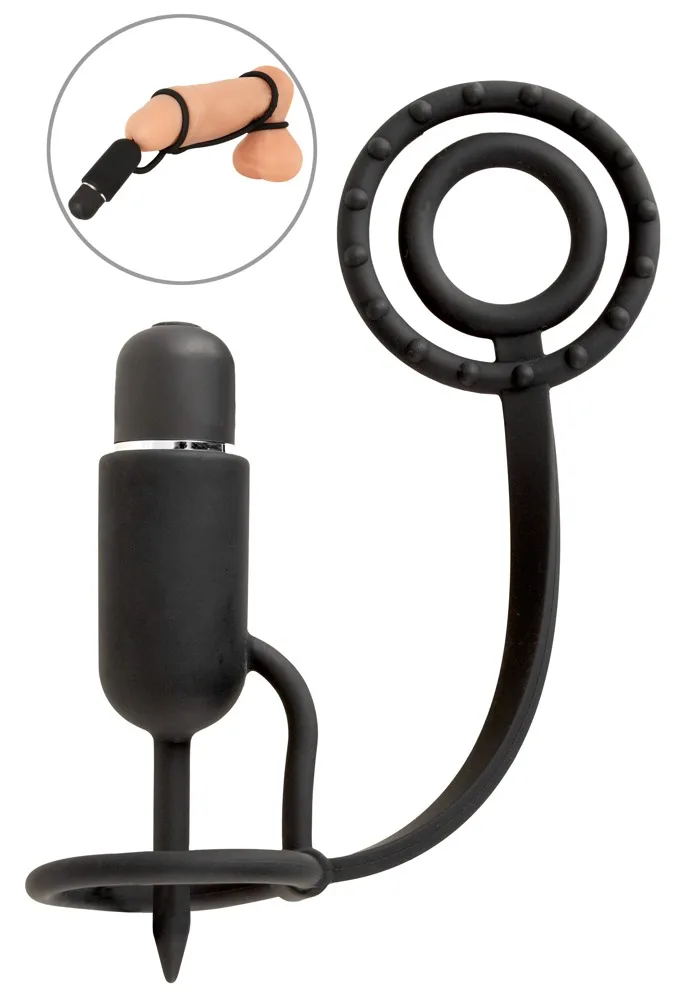 Penisplug mit Vibration, Eichel- und Penis-/Hodenring