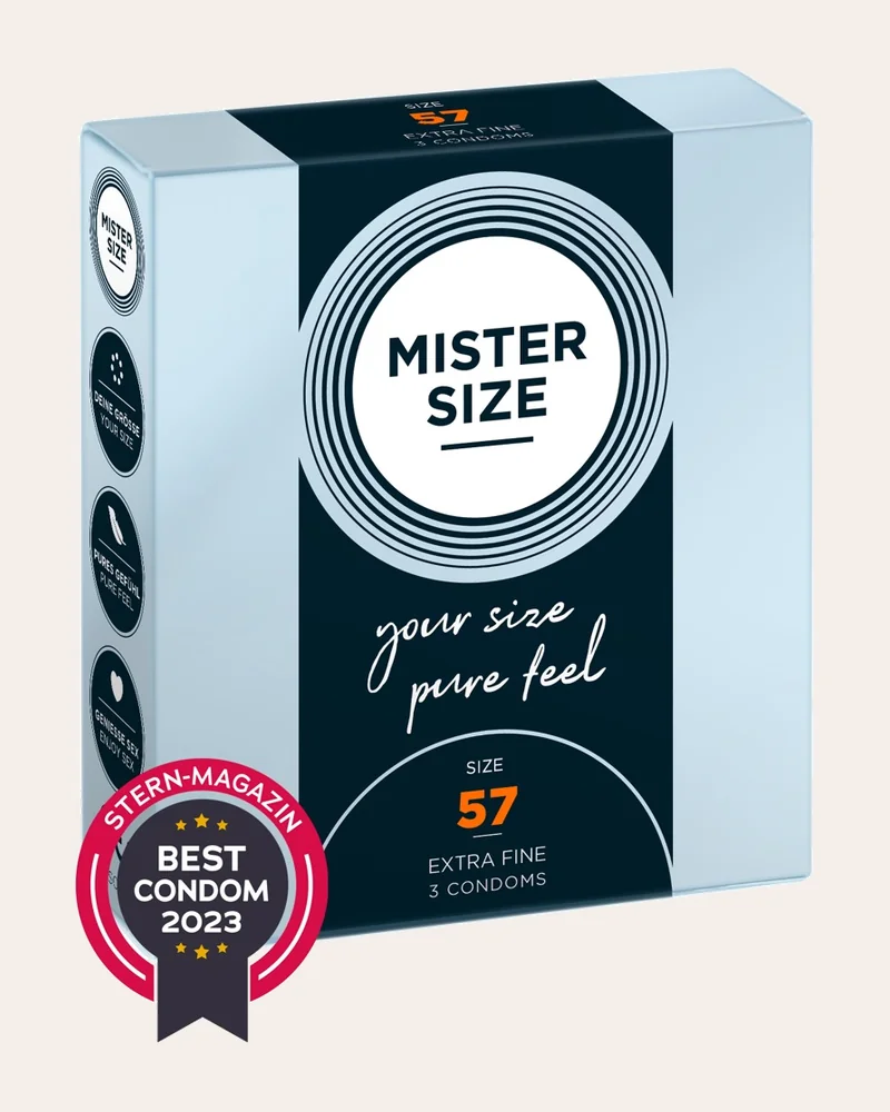 Mister Size Kondome „57 mm“, transparent, hauchdünn, feucht