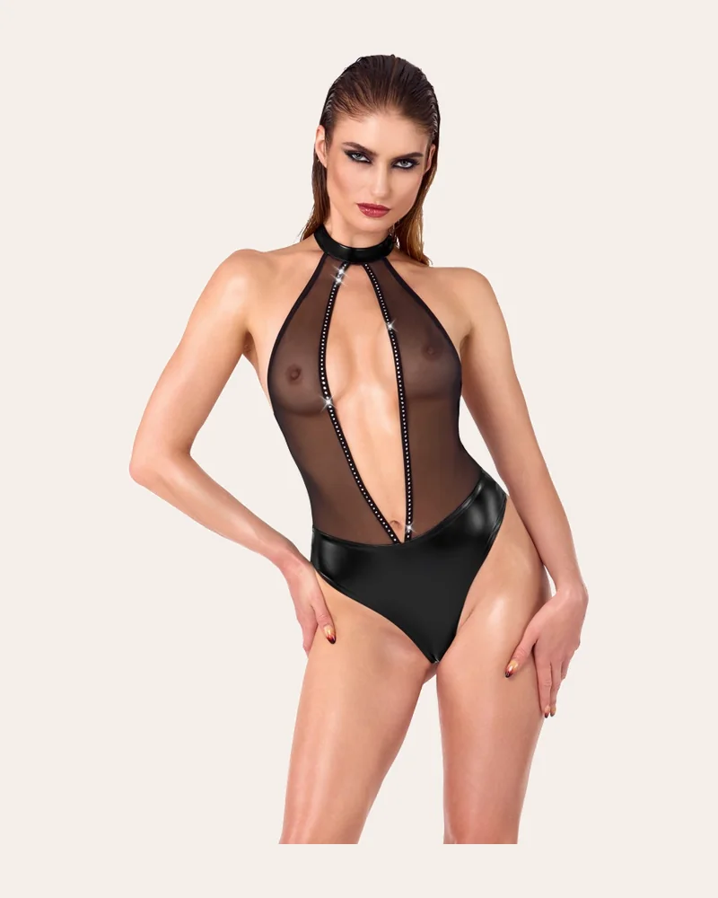 Noir Body im stylischen Material-Mix